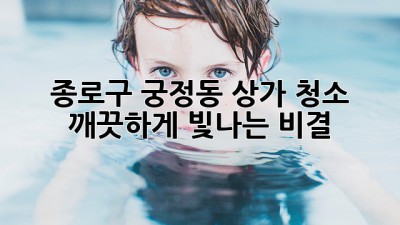 종로구 궁정동 상가 청소, 깨끗하게 빛나는 비결! ✨
