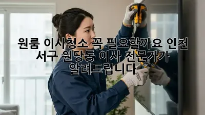 원룸 이사청소, 꼭 필요할까요? 인천 서구 원당동 이사 전문가가 알려드립니다!